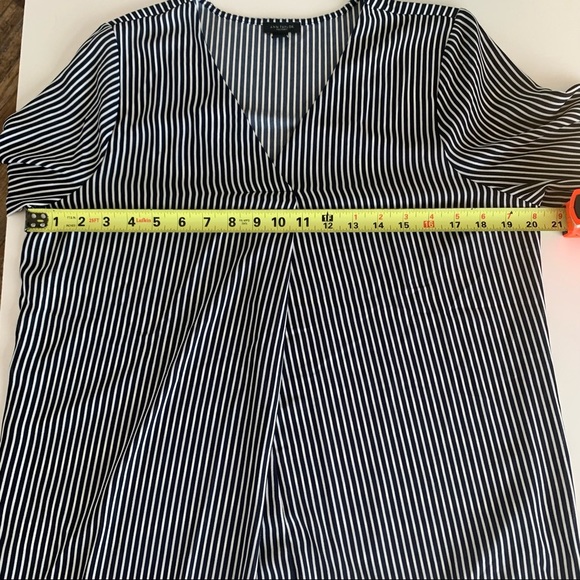 Ann Taylor Factory M Navy Stripe LS Blouse - Picture 3 of 12